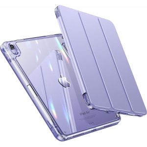NAERYUT-Coque Pour Ipad Air 11 Pouces M3/M2 (2025/2024),Ipad Air 5/4 10.9 Pouces (2022/2020)-[Rangement De Stylet] Housse Transparente Claire Etui Antichoc Veille/Réveil Auto,Lavande Anglaise - Neuf