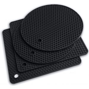 Ensemble De 4 Sous-Plats En Silicone - Maniques - Séchage Des Tapis. Nos Maniques, Résistant À La Chaleur Jusqu'à 440°F, Antidérapant, Durable, Flexible, Facile À Laver Et À Sécher Et Contiennent - Neuf