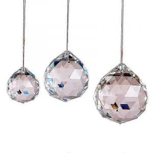 3pcs boule de cristal clair prisme boule de cristal Suncatcher 15/20/25mm clair - Neuf