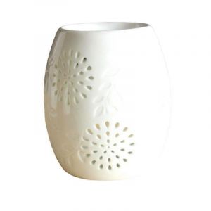 Céramique Hollow Out Floral Arôme Lampe Diffuseur d'huile Four Romatherapy Four en céramique Brûleur d'encens - Neuf
