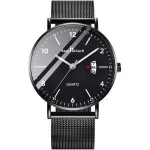Fdjhy-Montre-Bracelet Pour Homme Ultra-Mince Étanche Montre À Quartz, Cadran Numérique Minimaliste, Avec Calendrier Numérique, Entreprise Décontractée Montre, Bracelet En Acier Inoxydable - Neuf