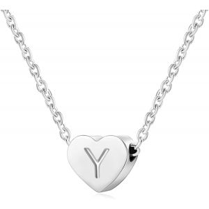 Collier Femme Coeur Argent Avec Lettre Pendentif Collier Pr&iquest;&iquest;Nom Initiale Femme Et Fille Anniversaire Cadeau Exquis Et Mignon - Neuf