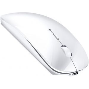 Souris Bluetooth sans fil pour MacBook Pro/Air/Mac/iPad/ordinateur portable/bureau/Mac/PC/ordinateur/t&iquest;&iquest;l&iquest;&iquest;phone - Souris de bureau portable fine et silencieuse avec adaptateur USB-C 2,4 GHz - - Neuf