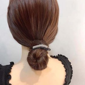 Kal-Attache Cheveux Strass Chouchous Porte Queue De Cheval En Cristal Bande Élastique Noire Corde À Cheveux Strass Accessoires De Cheveux Décoratifs Pour Femmes Et Filles - Neuf