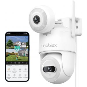 2.5K Camera Surveillance Wifi Exterieure 360° Ptz,6Mp Ip Caméra Extérieur Avec Double Objectif,Vision Nocturne Couleur,Détection Humaine Intelligent,Audio Bidirectionnel Compatible Alexa,Ip66 - Neuf
