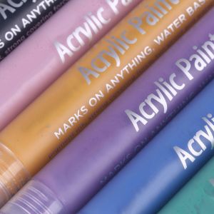 Ensemble de 12 marqueurs acryliques de couleurs pour marquage, dessin, peinture, papeterie - Neuf