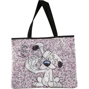 812882C - Un Sac Fourre-Tout ''Astérix Potion Magique'' 40X31 Cm Avec Sequins Réversibles ''Idéfix - Neuf