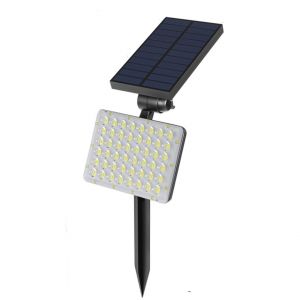Lampe Solaire &Agrave; Piquet 62 Led Pour All&eacute;e De Jardin Et Pelouse - Blanche, R&eacute;sistante &Agrave; L'eau, Luminosit&eacute; R&eacute;glable - Neuf