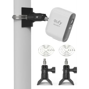 Support De Poteau Universel Compatible Avec L'eufycam 1/2/2c/2c Pro/3/3c/E/S3 Pro,Arlo Pro 4/Pro 3/Pro 2/Ultra/Ultra 2/Essential 2(Xl),Reolink Argus 2,(Noir,2pcs) - Neuf