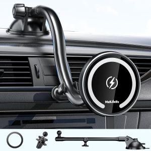 Support Telephone Voiture Induction Pour Magsafe, 15w Magn&eacute;tique Chargeur Sans Fil Voiture Pour Iphone 16,15,14,13,12 S&eacute;rie, Pour Magsafe Cas, Adapt&eacute; &Agrave; Ventilation/Tableau De Bord/Pare-Brise - Neuf