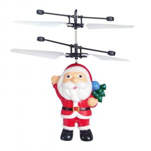 Joyeux No&euml;l P&egrave;re No&euml;l Avion Jouet Pour Enfants,Capteur Infrarouge &Eacute;lectrique Boule Volante H&eacute;licopt&egrave;re Led Light Flying Toys - Neuf