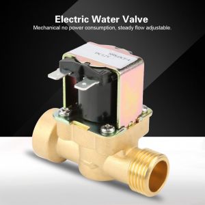 Electrovanne electrique d'entree d'eau a commande pilote en laiton G1/2 normalement fermee, 12 V CC - Neuf