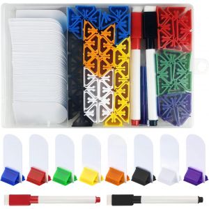 Mdy-130 Cartes De Jeu De Société Ensemble, 64 Pcs Supports De Cartes De Jeu En Plastique Pour Cartes De Jeu De Société, 64 Pcs Cartes De Jeu Vierges, 2 Marqueurs Effaçables,Jeu De - Neuf