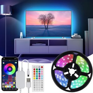 Cuiv-Ruban Led Tv 3 Mètre,Bande Lumineuse Led Rétroéclairage Tv 40-65 In,5050 Rgb Usb Avec Télécommande Multicouleur Diy Rythme De Musique Bande Led Contrôlé Par App - Neuf
