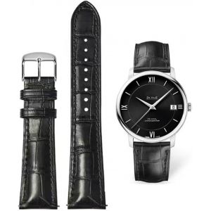 Bracelets De Montre Cuir Crocodile Grain Cuir V&eacute;ritable Souple Et Durable Bracelet De Remplacement En Acier Inoxydable M&eacute;tal Argent Or Boucle Hommes Dames Montre Bracelet (12mm-24mm) - Neuf
