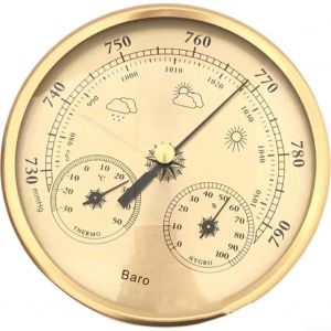 SUBZONAL-Thermom&egrave;tre 3 en 1 avec barom&egrave;tre analogique, simule la station m&eacute;t&eacute;o, instrument de pr&eacute;vision m&eacute;t&eacute;o pour la maison et le jardin - Neuf