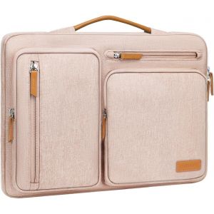 Housse 360&deg; Pour Ordinateur Portable 15 Pouces, Compatible Avec Macbook Air M4 M3 M2 2025-2023, Computer Notebook, Sac Ouvert Lat&eacute;rale Avec 4 Poches Zipp&eacute;es&Poign&eacute;e,Kaki - Neuf
