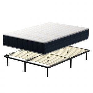 Ensemble Matelas en Mousse 140x190 cm + Sommier tapissier volige, 9 Pieds Inclus,ensemble matelas et sommier - Neuf