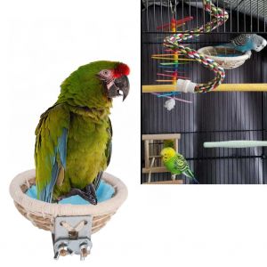 Hjlian Nid D'oiseau En Corde De Chanvre Tissee Pour Cage D'eclosion, Tapis De Couleur Aleatoire (S) - Neuf
