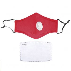 Masque anti-brouillard lavable et respirant, anti-PM2.5, avec valve respiratoire (rouge vin) - Neuf