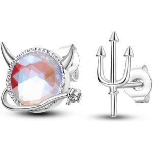 Kal-Sterling Silver Stud Boucles D'oreilles, Boucles D'oreilles Femme Étoile Et Lune, Licorne Fille Cadeau Tournesol Boucles D'oreilles Papillon Boucles D'oreilles - Neuf