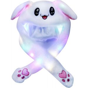 Nouveau Produit,Chapeau De Lapin Blanc Oreille Mobile Chapeau De Saut Broderie Dessin Animé En Peluche Chapeau De Lapin Avec Pattes Pour Les Femmes Filles - Neuf