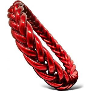Kalsw-Bracelet Tressé Femme-Jonc Bouddhiste-Rouge Foncé-23 - Neuf