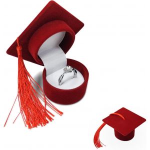 Boite Bague Doctorat Chapeau Apparence Boite Bijoux Voyage Peluche Rangement Bijoux Créatif Diplôme Surprise Pour Propositions Mariage Anniversaires ¿Bleu) - Neuf