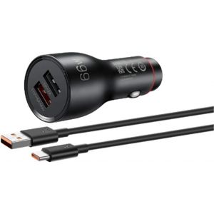 Chargeur De Voiture Supercharge (Max 66w) P0006, Usb-C, Compatible Avec P Series, Mate Nova Series Et Autres Appareils Avec Supercharge, Noir - Neuf