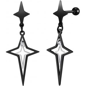 Kal-Boucles D'oreilles Étoile De Noël En Acier Inoxydable Pour Femmes Hommes Fashion Pendantes D'oreilles D'étoiles Boucle D'oreille Créatif Bijoux Fantaisie Décoration Adolescent - Neuf