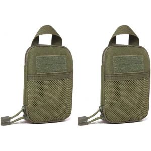 Tactique sacoches de Ceinture - Vert - lot de 2, Molle Petite Pochette, Imperméable à l'eau Taille Pack Sachets de Camping, de Randonnée, de Chasse - Neuf