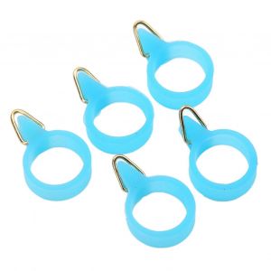 5pcs Canne À Pêche Crochet Support Sécurisé Cercle En Caoutchouc En Acier Inoxydable Canne À Pêche Crochet Keepers - Neuf