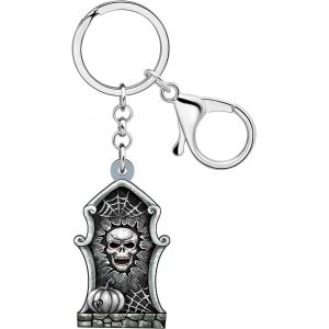 KAL-Porte-Cl&eacute;s En Acrylique Pour Halloween, Motif T&ecirc;te De Mort, Zombie, Poup&eacute;e Vaudou Pour Femmes Et Filles, Sac &Agrave; Main, Accessoires De Voiture - Neuf