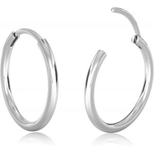 Petites Boucles D'oreilles Argent/Or Pour Femmes Hommes Hypoallerg&eacute;nique 316l Acier Chirurgical Cartilage Tragus H&eacute;lice Dormeur Articul&eacute; Cr&eacute;oles Boucles D'oreilles L&egrave;vre Anneau Piercing - Neuf