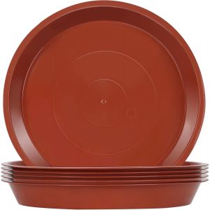 TEPPE-Lot de 6 Soucoupes pour Plantes, Soucoupes pour Pots de Fleurs pour Plantes, Plateaux de Planteur pour Intérieur, Extérieur, Jardin - 38.5cm/Rouge - Neuf
