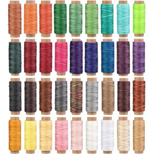 Chenquansarl-Fil Cir&eacute; Pour Cuir 36 Couleurs, Fil Couture Cuir Color&eacute; De 1188 Verges, 33 Verges Par Couleur, Fil &Agrave; Coudre &Agrave; La Main Pour Coudre &Agrave; La Main Le Et La Reliure - Neuf