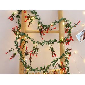 Guirlande Lumineuse De Fleurs Rouges De 6 M Pour D&eacute;coration De No&euml;l - Neuf