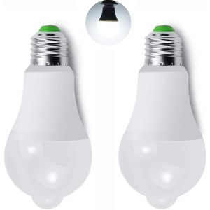 Kal-2 Pack Lampe À Led Avec Des Détecteurs De Mouvement, Détecteur Pir, 230 V, 12 W, E27, 6000 K - Blanc, 1020 Lumens - Neuf
