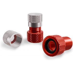 Kal-Kit D'adaptateurs De Valve Presta | Adaptateur Valve Française Vers Valve Voiture | Aluminium De Qualité Supérieure (Rouge) - Neuf