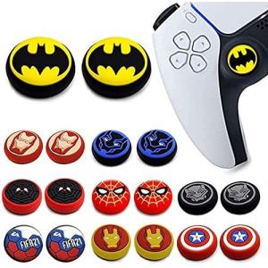 Lot De 2 Capuchons De Manettes Analogiques Dualsense Pour Manette De Jeu Sans Fil - En Silicone Antidérapant - Pour Ps5/Ps4/Xbox One/360/Nintendo Switch Pro (Bat-Man) - Neuf