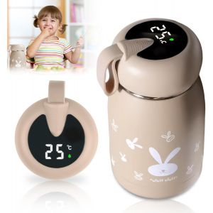 Gjfty-Bouteille Isotherme De 320 Ml, Gourde Isotherme Pour Bébé En Déplacement, En Acier Inoxydable, Avec Affichage Led De La Température, Idéale Pour La Chaleur Et Le Froid - Neuf
