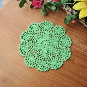 Sjzg-Lot De 4 Sets De Table Brodés - 20 Cm - Vintage - En Coton - Fait À La Main - Pour Cuisine Et Salle À Manger - Vert - Neuf