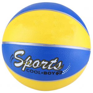 Ballon De Basket-Ball En Caoutchouc Pour L'interieur Et L'exterieur, Taille 7 (Bleu Et Jaune) - Neuf