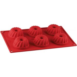 Kal-Dr Oetker 1270 Moule 6 Mini Kougelhopfs En Silicone, Moule En Silicone, Moule À Gâteau, Moule Pour Kougelhopf, Moule Silicone, Moule Mini Gâteaux, Silicone, Rouge, 30 Cm X 17,5 Cm X 3,5 Cm - Neuf
