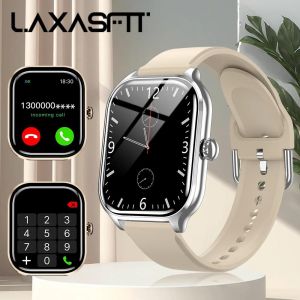 Laxasfit 2025 Nouvelle Montre Intelligente Bluetooth Appel Message Rappel 24 Heures Surveillance De La Sant&eacute; Montre Intelligente Cadeau Pour Hommes Et Femmes.Silver Khaki. - Neuf
