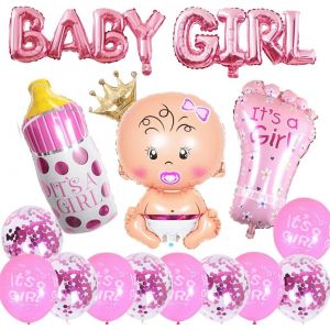CAUC-Baby Party D&eacute;co Fille, Baby Shower D&eacute;coratione Fille, It's A Girl Ballons Rose, Baby Shower Party D&eacute;co, Ballon XXL comme cadeau de naissance d'une fille - Neuf