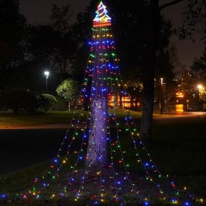 Guirlande lumineuse solaire &agrave; 350 LED en forme de cascade pour sapin de No&euml;l et d&eacute;coration ext&eacute;rieure - Neuf
