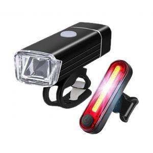 Ensemble D'&eacute;clairage Led Rechargeable Pour V&eacute;lo : Phare Avant Et Feu Arri&egrave;re, &Eacute;tanche, Chargement Usb - Neuf