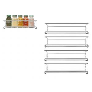 Lot De 4 &Eacute;tag&egrave;res &Agrave; &Eacute;pices Murales Argent&eacute;es Pour La Cuisine - Neuf