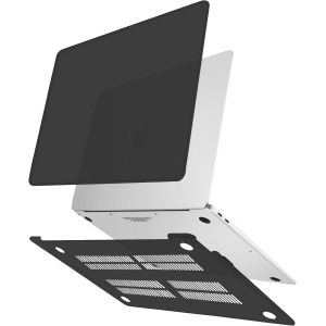 LORANKA-Coque pour MacBook Air 13 Pouces 2020 2019 2018, MacBook Air M1 Coque A2337 A2179 A1932, Housse &Eacute;tui de Protection en Plastique Mince pour Mac Booking Air 13, Noir - Neuf